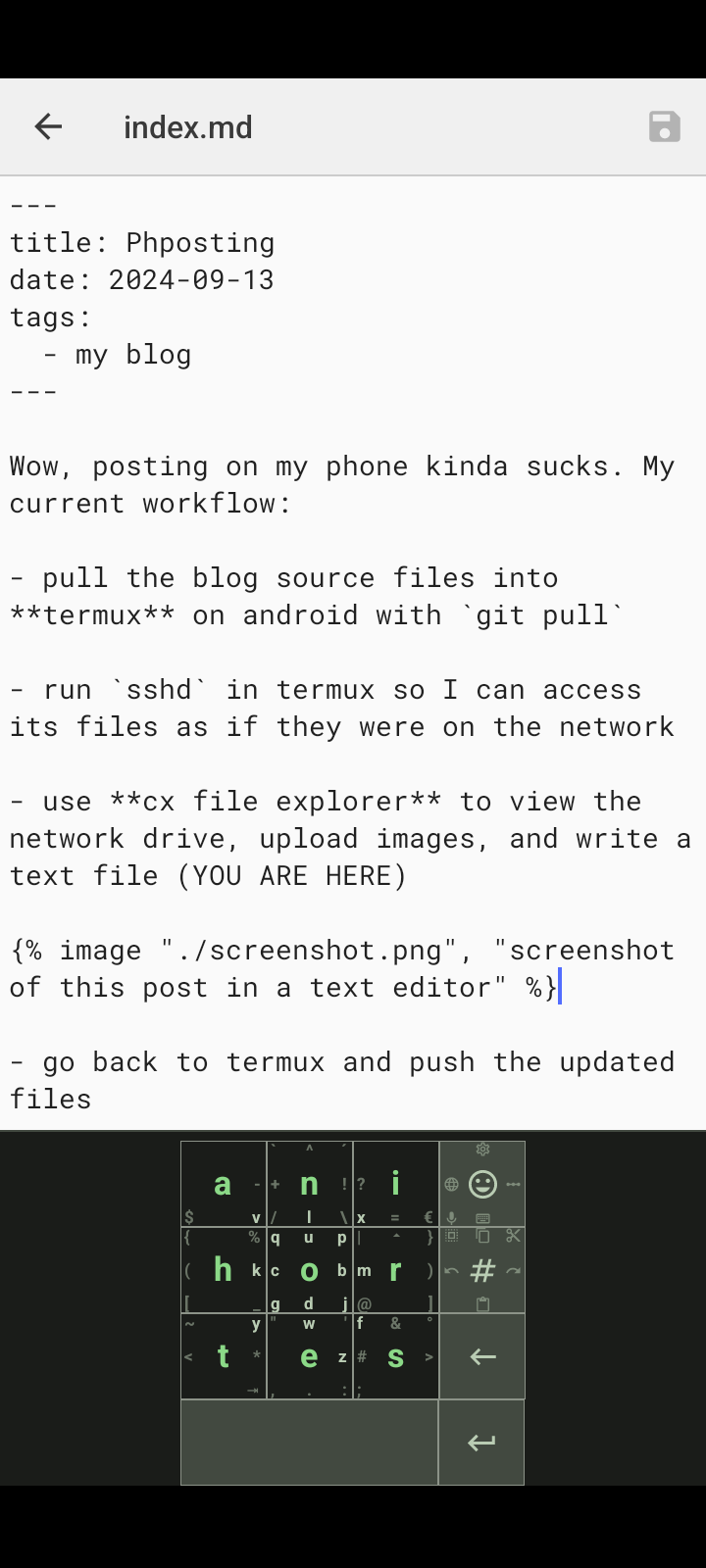 a screenshot of a text editor